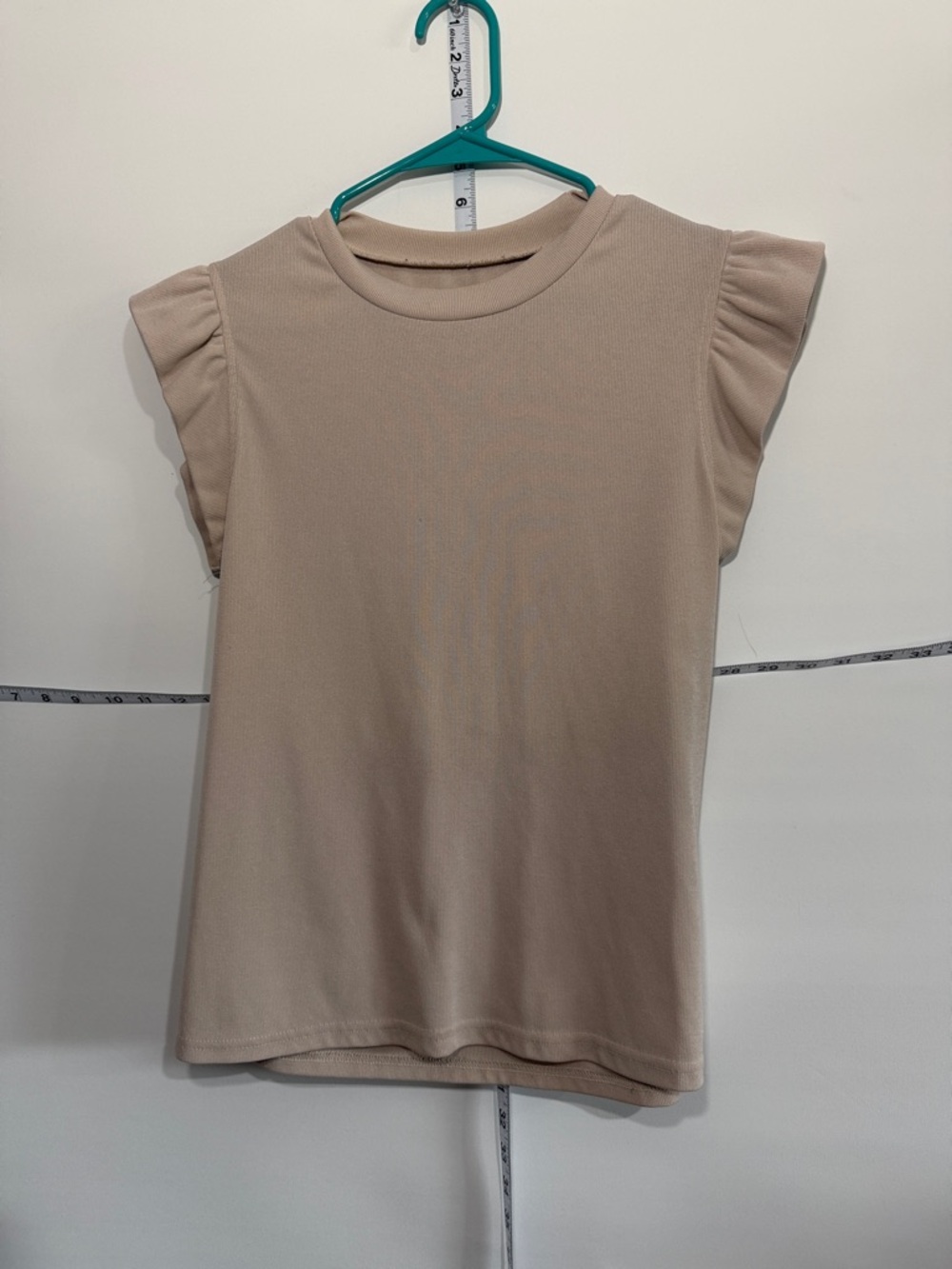 SHEIN Beige Ruffle Sleeve Tank Top